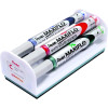 photo - Set 4 marqueurs + brosse magnétique - Effaçable - Tableau blanc - Ardoise - Pentel - Maxiflo