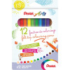 photo - 12 feutres de coloriage - Pour enfant - Pointe moyenne - Lavable - Pentel Arts