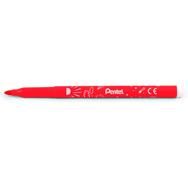 18 feutres de coloriage - Pour enfant - Pointe moyenne - Lavable - Pentel Arts