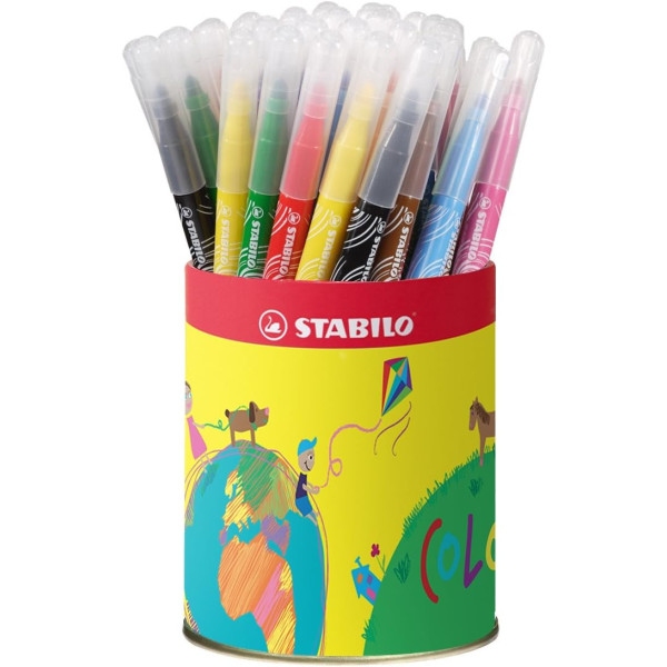 photo-24 Feutres de coloriage - STABILO PowerMax - Pointe large - 12 couleurs - Pot métal