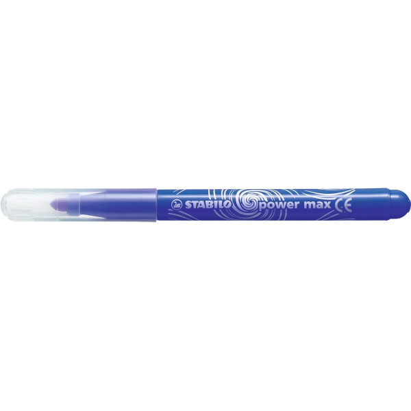24 Feutres de coloriage - STABILO PowerMax - Pointe large - 12 couleurs - Pot métal
