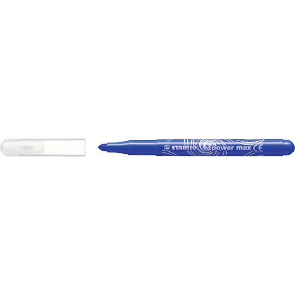 24 Feutres de coloriage - STABILO PowerMax - Pointe large - 12 couleurs - Pot métal