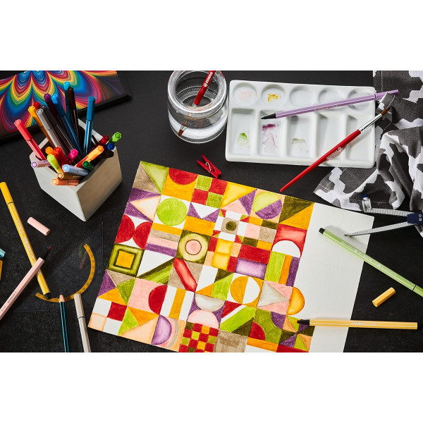 Feutres de coloriage - STABILO Pen 68 Arty - Pointe moyenne - Trousse - 25 couleurs