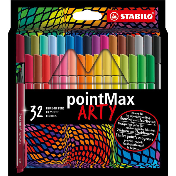photo-Feutres de coloriage - STABILO pointMax Arty - Pointe moyenne - 32 couleurs