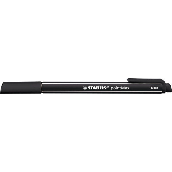 Feutres - STABILO pointMax - Pointe moyenne - Noir - Lot de 4 feutres