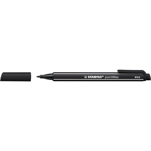 Feutres - STABILO pointMax - Pointe moyenne - Noir - Lot de 4 feutres