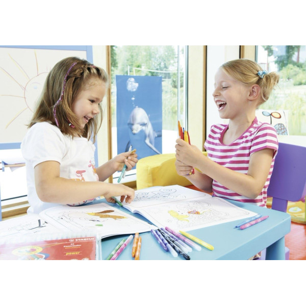 Feutres de coloriage - STABILO power - Pointe large - 12 couleurs - Schoolpack - 144 feutres