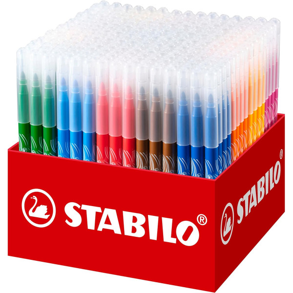 photo-Feutres de coloriage - STABILO power - Pointe large - 20 couleurs - Schoolpack - 240 feutres
