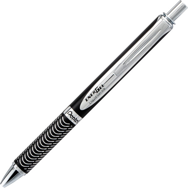 Stylo roller - Rechargeable - Pointe moyenne - Métal noir - Pentel - Energel Sterling