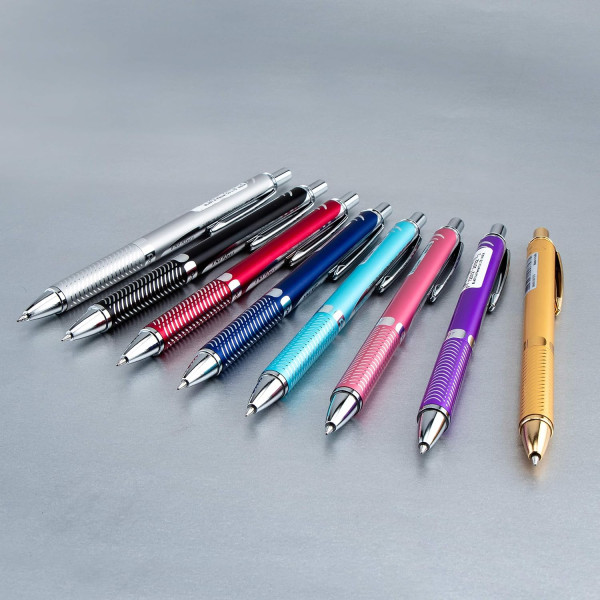 Stylo roller - Rechargeable - Pointe moyenne - Métal noir - Pentel - Energel Sterling