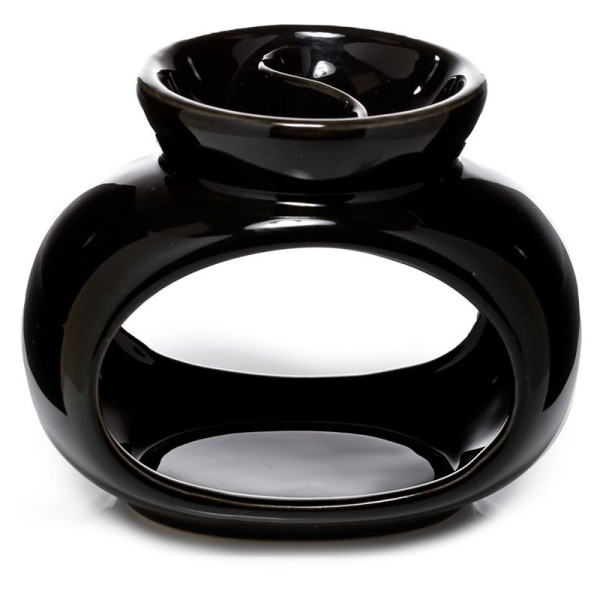 photo-Brûleur à huile - Fondant à cire - Noir - Céramique - Décoration - Idées cadeaux