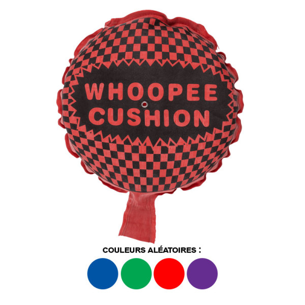 Coussin péteur - Humour - Blague - 19 cm diamètre - Couleurs aléatoires