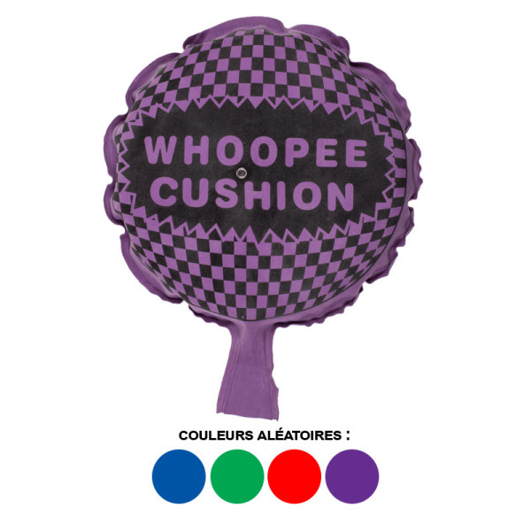 Coussin péteur - Humour - Blague - 19 cm diamètre - Couleurs aléatoires