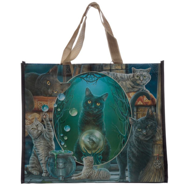 photo-Sac de courses - Résistant - 2 anses - Lisa Parker - Chat - Magie - Sorcière