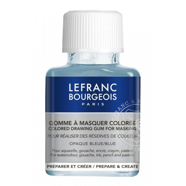 photo-Gomme à masquer - Drawing gum - Bleu - Peinture aquarelle - Lefranc Bourgeois - 75ml