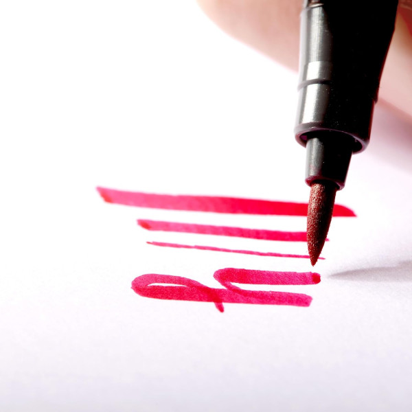 Feutre - Rouge - Pointe pinceau - Pigment Arts Pen - Dessin - Beaux-arts