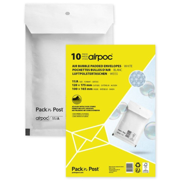 photp-Enveloppes à bulles - 10x16,5cm - Référence A - Auto adhésive - Lot de 10 - GPV