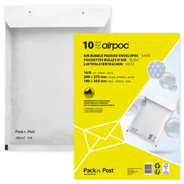 photo-Enveloppes à bulles - 22x34cm - Référence F - Auto adhésive - Lot de 10 - GPV