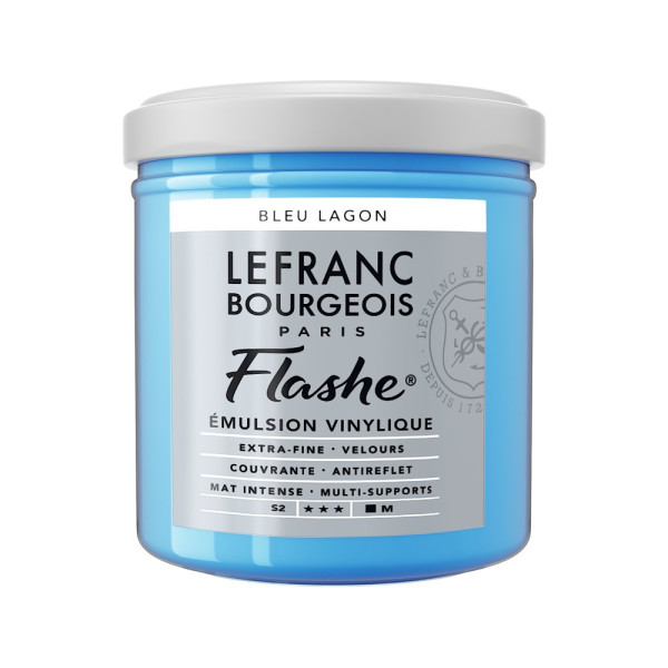 photo-Peinture vinylique - Flashe - Bleu lagon - 649 - Lefranc Bourgeois - 125ml