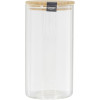 photo-Bocal en verre - Couvercle en bambou - Transparent - Conservation - Cuisine - 1,2L