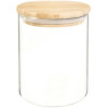 Bocal en verre - Couvercle en bambou - Transparent - Conservation - Cuisine - 1,2L
