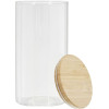 Bocal en verre - Couvercle en bambou - Transparent - Conservation - Cuisine - 1,2L