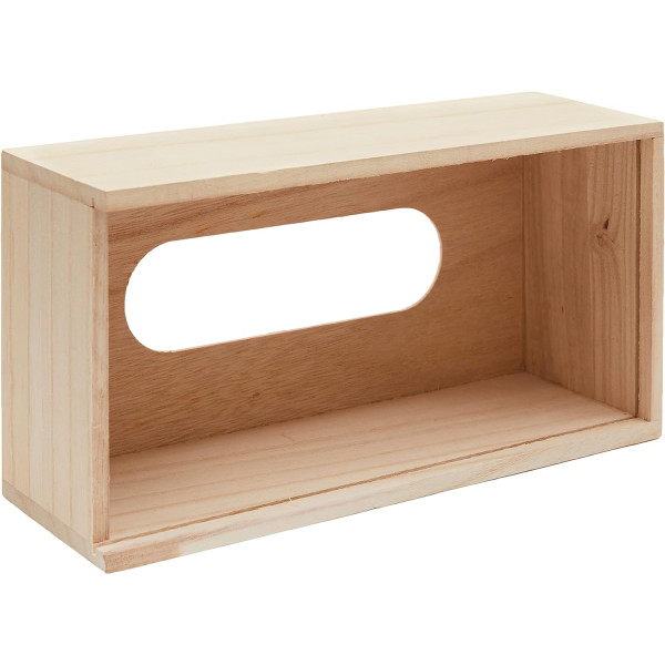 Boite à mouchoirs - Bois naturel - A décorer - 25x15x9cm - Loisirs créatifs