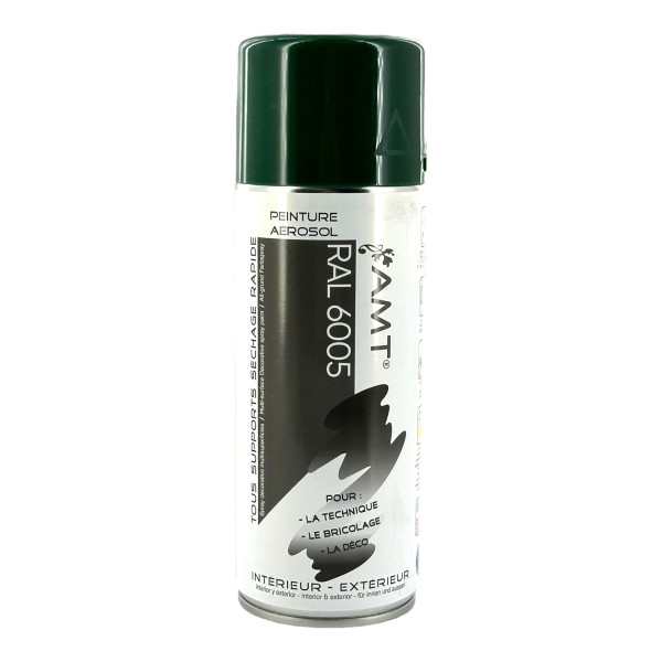 photo-Bombe de peinture - Vert foncé - RAL6005 - Brillant - AMT - 330ml - Peinture acrylique