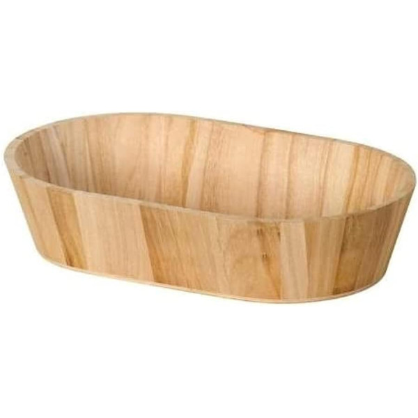 photo-Corbeille - Bac - Ovale - Bois - A décorer - 30x19cm - Loisirs créatifs