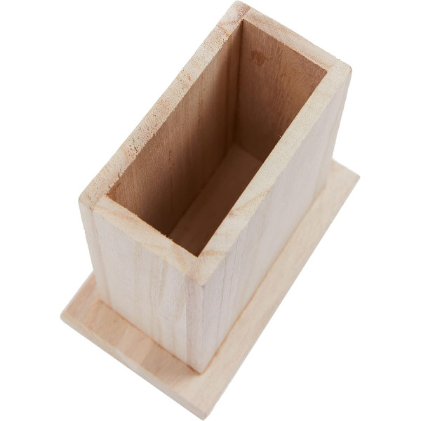Pot à crayon - Bois - A décorer - 10x7x12cm - Loisirs créatifs