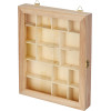photo-Vitrine en bois - A décorer - 16 compartiments - 23x28 cm - Vitre plexi - Artemio