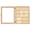 Vitrine en bois - A décorer - 16 compartiments - 23x28 cm - Vitre plexi - Artemio