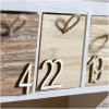 Chiffres en bois - 1 à 24 - Autocollant - 2cm - Loisirs créatifs - Calendrier