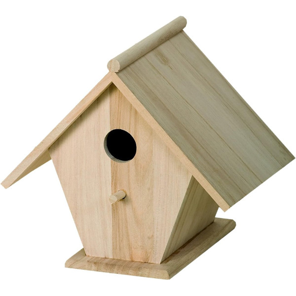 photo-Nichoir - Maison pour oiseaux - Bois - A décorer - 22x17x22cm - Artemio