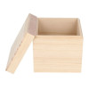 photo-Boite en bois - Forme cube - 12x12x12cm - A décorer - Avec couvercle - Artemio