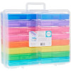 photo-Boîte de rangement - Plastique - Inclus 16 petites boîtes colorés - 38x30x13cm