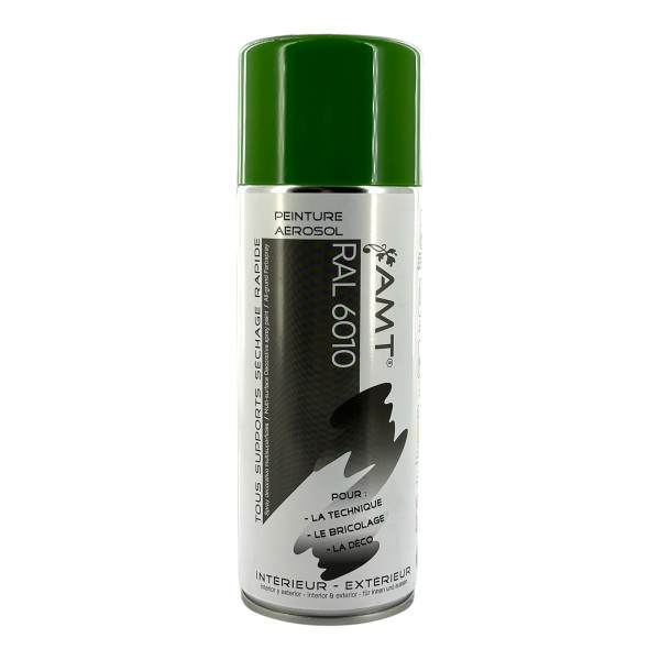 photo-Bombe de peinture - Vert ferme - RAL6010 - Brillant - AMT - 330ml - Peinture acrylique