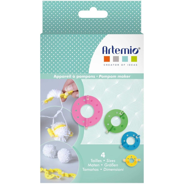 photo-Appareil pour faire des pompons - 4 dimensions différentes - Loisirs créatifs - Artemio