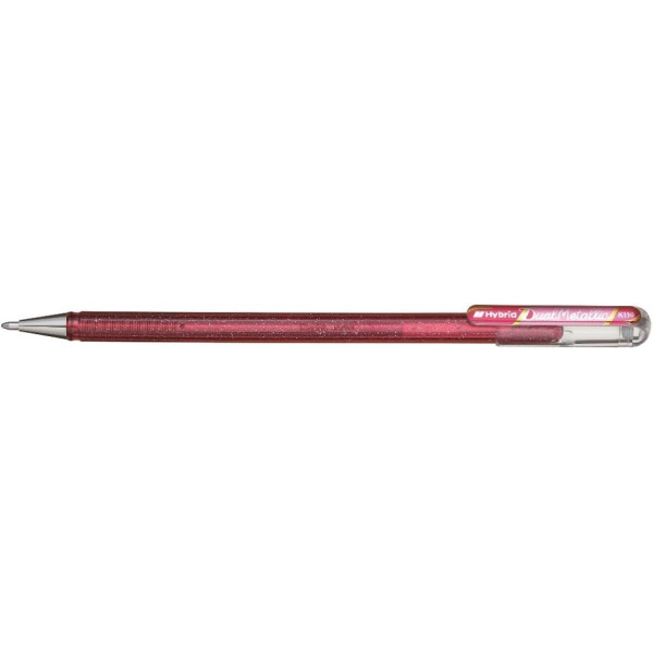 photo - Stylo roller - Encre gel Métallisée - Rose + Rose métallique - Pointe 1mm - Pentel - DualMetallic