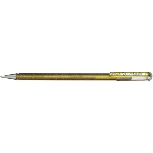 photo - Stylo roller - Encre gel Métallisée - Or - Pointe 1mm - Pentel - DualMetallic