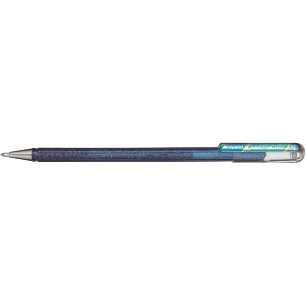 photo - Stylo roller - Encre gel Métallisée - Bleu + vert métallique - Pointe 1mm - Pentel - DualMetallic