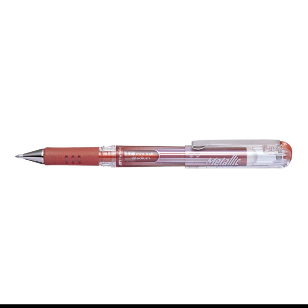 photo - Stylo roller - Encre gel métallisée - Bronze métallique - Pointe 1mm - Pentel - Gel Grip DX