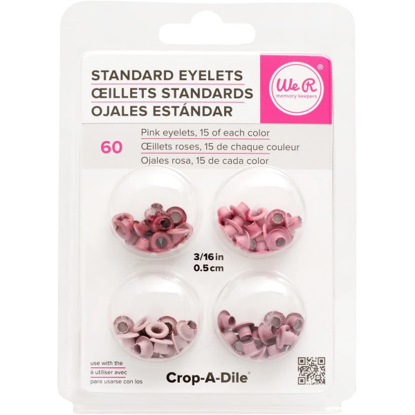 photo-Oeillets - Rose - 0,5cm diamètre - Loisirs créatifs - Scrapbooking - 60 pièces - We'R