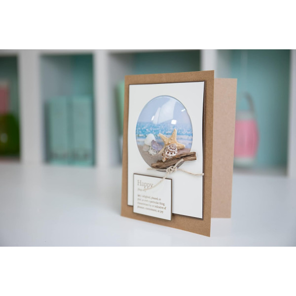 Dômes - Cercles - Transparent - Pour carte, invitation - Autocollant - 8,9cm diamètre - 4 pièces