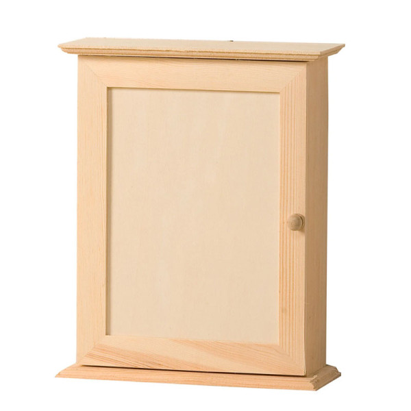 photo-Armoire à clés - Bois - A décorer - 5 accroches - 20x26x7cm - Loisirs créatifs