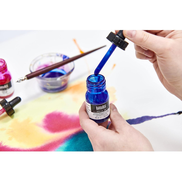 Encre acrylique - Liquitex Pro - Couleurs aqua - 6 flacons de 30ml - Calligraphie