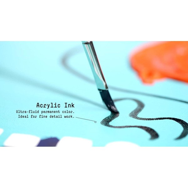 Encre acrylique - Liquitex Pro - Couleurs aqua - 6 flacons de 30ml - Calligraphie