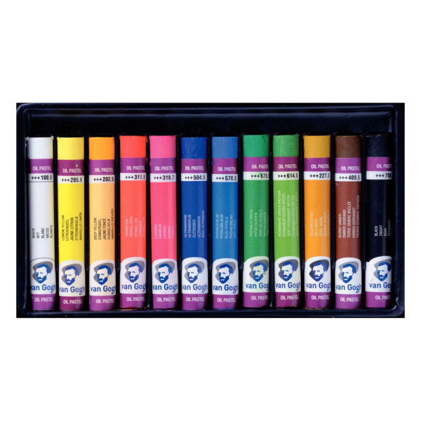 Pastels à l'huile - Pour débutant - 12 couleurs - Van Gogh - Beaux-arts