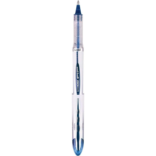 10 stylos roller bille bleu vision élite pointe moyenne 0,8mm Uni Ball