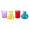 Verres - Shooter - Jeu à boire - Chimiste - Soirées entre amis - 4 verres - Assortiment